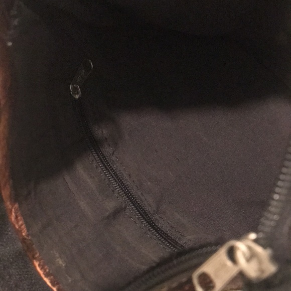 Vintage Bohemian Leather Suede Crossbody Purse Flower Tooled Detail Primitive - Picture 11 of 12